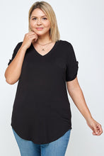 Load image into Gallery viewer, Solid Knit V-neck Tee freeshipping - Quail Creek
