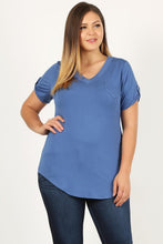 Load image into Gallery viewer, Solid Knit V-neck Tee freeshipping - Quail Creek
