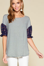 Load image into Gallery viewer, Cute Striped Curved Hem Casual Top freeshipping - Quail Creek
