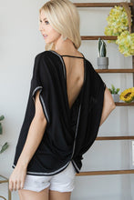 Load image into Gallery viewer, Open Back Wide Sleeve Shorsleeve Top freeshipping - Quail Creek
