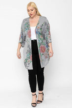 Load image into Gallery viewer, Floral Print, Long Body Cardigan freeshipping - Quail Creek
