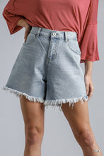 Load image into Gallery viewer, High Rise Denim Shorts With Raw Hem freeshipping - Quail Creek
