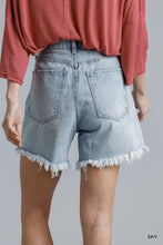 Load image into Gallery viewer, High Rise Denim Shorts With Raw Hem freeshipping - Quail Creek
