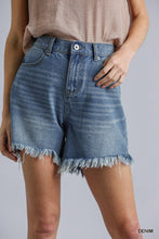 Load image into Gallery viewer, High Rise Denim Shorts With Raw Hem freeshipping - Quail Creek
