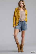 Load image into Gallery viewer, High Rise Denim Shorts With Raw Hem freeshipping - Quail Creek
