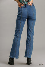 Load image into Gallery viewer, Panel Straight Cut Denim Jeans With Pockets freeshipping - Quail Creek
