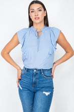 Load image into Gallery viewer, Ruffled Sleeves Mock Neck Top freeshipping - Quail Creek
