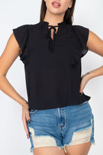 Load image into Gallery viewer, Ruffled Sleeves Mock Neck Top freeshipping - Quail Creek
