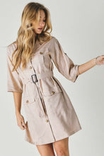 Load image into Gallery viewer, Drop Shoulder With Saist Tie Belted Dress freeshipping - Quail Creek
