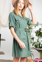 Load image into Gallery viewer, Drop Shoulder With Saist Tie Belted Dress freeshipping - Quail Creek
