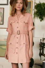 Load image into Gallery viewer, Drop Shoulder With Saist Tie Belted Dress freeshipping - Quail Creek
