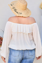 Load image into Gallery viewer, Off Shoulder Ruffle Bubble Sleeve Top freeshipping - Quail Creek
