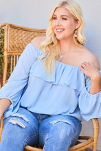 Load image into Gallery viewer, Off Shoulder Ruffle Bubble Sleeve Top freeshipping - Quail Creek
