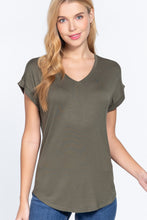 Load image into Gallery viewer, Dolman Slv V-neck Rayon Jersey Top
