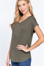 Load image into Gallery viewer, Dolman Slv V-neck Rayon Jersey Top
