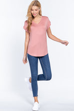 Load image into Gallery viewer, Dolman Slv V-neck Rayon Jersey Top
