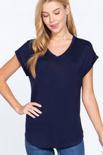 Load image into Gallery viewer, Dolman Slv V-neck Rayon Jersey Top
