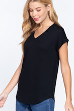 Load image into Gallery viewer, Dolman Slv V-neck Rayon Jersey Top
