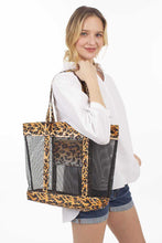 Load image into Gallery viewer, Fashion Leopard Print Mesh Tote Bag
