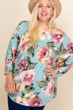 Load image into Gallery viewer, Plus Size Floral Printed Venezia One Shoulder Fashion Top
