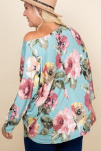 Load image into Gallery viewer, Plus Size Floral Printed Venezia One Shoulder Fashion Top
