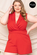 Load image into Gallery viewer, Collared Neck Plus Size Romper
