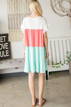 Load image into Gallery viewer, Tiered Colorblock Mini Dress
