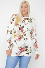 Load image into Gallery viewer, Flattering Cutout Details Floral Print Top
