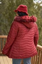 Load image into Gallery viewer, Plus Size Vegan Fur Double-sided Cotton Twill Parka &amp; Puffer Jacket
