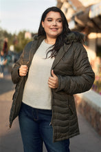 Load image into Gallery viewer, Plus Size Vegan Fur Double-sided Cotton Twill Parka &amp; Puffer Jacket
