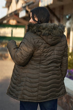 Load image into Gallery viewer, Plus Size Vegan Fur Double-sided Cotton Twill Parka &amp; Puffer Jacket
