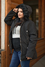 Load image into Gallery viewer, Plus Size Vegan Fur Double-sided Cotton Twill Parka &amp; Puffer Jacket
