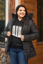 Load image into Gallery viewer, Plus Size Vegan Fur Double-sided Cotton Twill Parka &amp; Puffer Jacket
