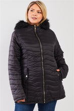 Load image into Gallery viewer, Plus Size Vegan Fur Double-sided Cotton Twill Parka &amp; Puffer Jacket
