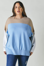 Load image into Gallery viewer, Plus Round Neck Multicolored Oversized Sweater
