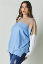 Load image into Gallery viewer, Plus Round Neck Multicolored Oversized Sweater
