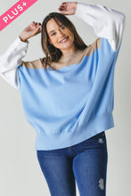 Load image into Gallery viewer, Plus Round Neck Multicolored Oversized Sweater
