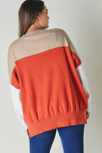 Load image into Gallery viewer, Plus Round Neck Multicolored Oversized Sweater
