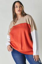 Load image into Gallery viewer, Plus Round Neck Multicolored Oversized Sweater
