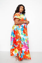 Load image into Gallery viewer, Flower Maxi Skirt&amp;top Set
